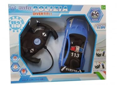 OISE ART STORE Trade Shop - Macchina Polizia 113 Telecomandata Rc 1:24 Luci Girevole Sensore Gioco Bambini