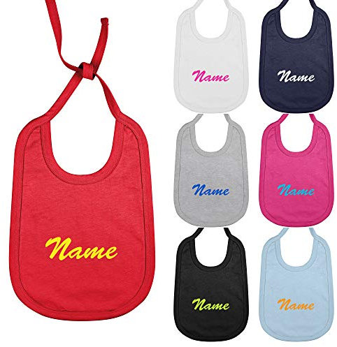 Schnoschi Lätzchen rot zum Binden Latz hochwertig bestickt mit Wunschnamen