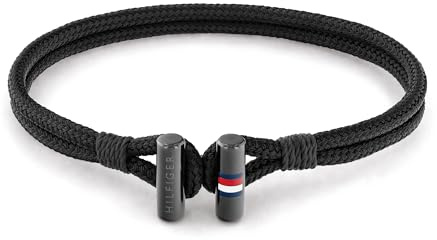 Tommy Hilfiger Jewelry Braccialetto da Uomo in Nylon Colore Nero - 2790336
