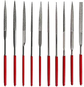 Set 10 Lime ad Ago di Precisione Diamantate 160mm Raspe per Metallo Legno