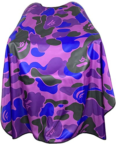 Cape de barbier professionnel pour homme pour la coupe des cheveux avec fermetures à pression imperméable grand coiffeur robe de style pour barbier - 142 cm x 142 cm (Nouveau camouflage G)