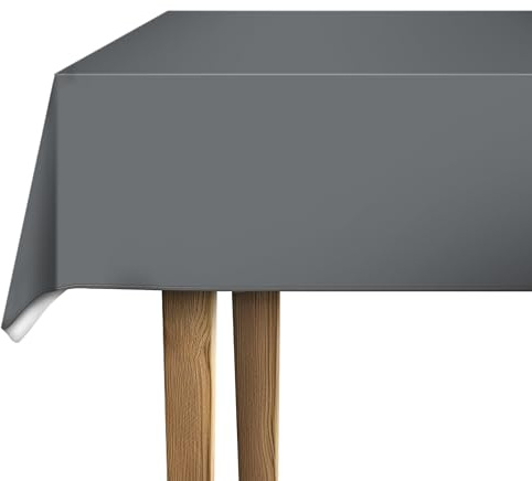 d-c-fix mantel hule mesa PVC-free Acero Gris - antimanchas resinado impermeable moderno - plastico - para interior y exterior - 220 cm x 150 cm rectangular
