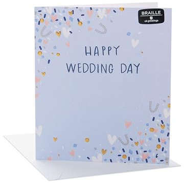 UK Greetings Tarjeta de boda para él/ella/amigo, diseño en braille