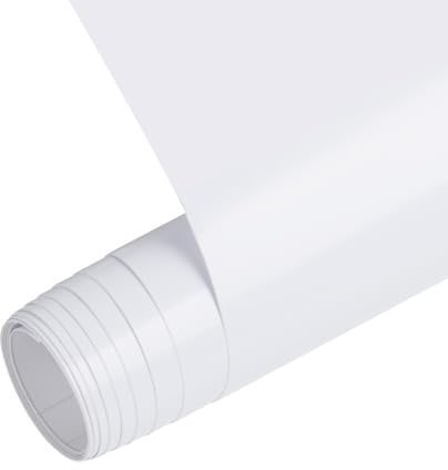 HUSAIHU Glossy White Vinyl Roll, 12inch x 5ft Permanent Vinyl, Self Adhesive Vinyl for Mug, Cup, Home Decor, Walls, Birthday, Christmas Gifts and DIY Projects (Glossy white)