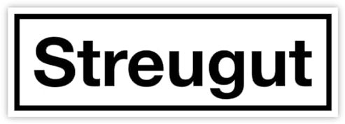 Aufkleber Hinweis „Streugut“ Folie selbstklebend s/w | Größe wählbar Made in Germany, Größen Name: 300x100 mm