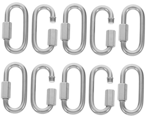 JECOMPRIS 10pezzi Connettori Inossidabile d Per Moschettone Resistente Chiusura Vite Per Attrezzature Outdoor e Riparazioni