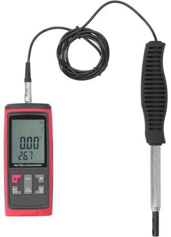 Natudeco Medidor de velocidad del viento, temperatura, humedad, medidor digital de velocidad del aire, anemómetro de mano, medidor de velocidad del viento CFM para exteriores e