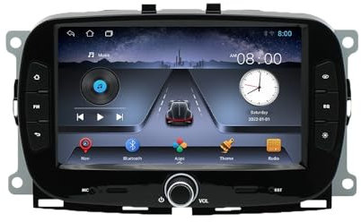 CarPlay Android Auto Navigation Stereo GPS Radio Display 7 IPS Touchscreen Headunit Tablet Pad Media Player For Fiat 500 2016-2022, 4 Core 2G+32G
