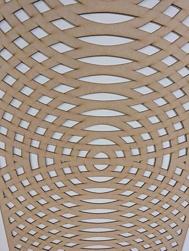 Panneau décoratif en bois - Cloison murale - Grille de radiateur - Décoration de meubles - Découpe au laser - Panneau MDF de 3 mm d'épaisseur - Dimensions : 1200 x 610 mm - Motif (032C) - Fabriqué au