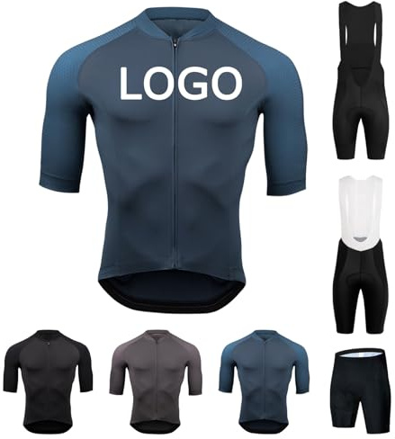 COITROZR Maglia Ciclismo Uomo Personalizzata Maglie Ciclismo Mountain Bike a Manica Corta e ad Asciugatura Rapida Cerniera Completacon Logo della Squadra Abbigliamento per Biciclette da Corsa(Blue)