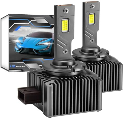 Kairiyard Ampoule LED D1S 30000LM,Ampoule de Phare de Voiture, de Voiture Anti-Erreur 100% Canbus 110W High/Low Beam Replace Original HID D1S Xenon OEM HID Plug and Play,Lot de 2