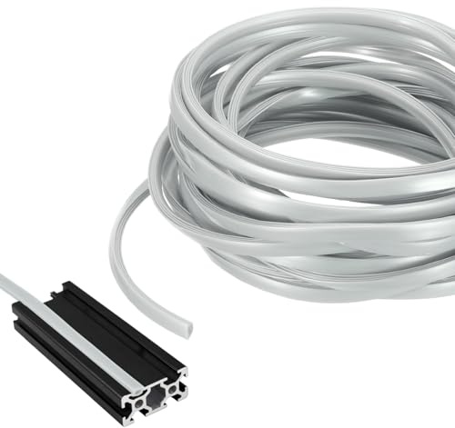 sourcing map Copertura a T in alluminio da 10 m, guarnizione piatta, protezione antipolvere, staffa per slot da 6 mm serie 2020, profilo in alluminio, accessori per stampanti 3D, confezione da 1