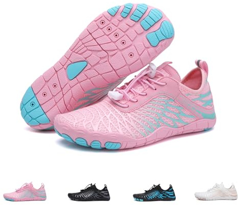 GemChve Scarpe da Scoglio Uomo Scarpette da Scoglio Donna Scarpe Barefoot Spiaggia Surf Bagno Sport Outdoor Traspirante Asciugatura Rapida Antiscivolo Pink 39EU