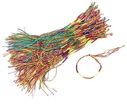 Supkeyer 50Pcs 5 Wholesale Jewelry Lot Braid Strands Friendship Cords Handmade Bracelets,Wrist Ankle Bracelets for Man and Woman,Girls and Boys