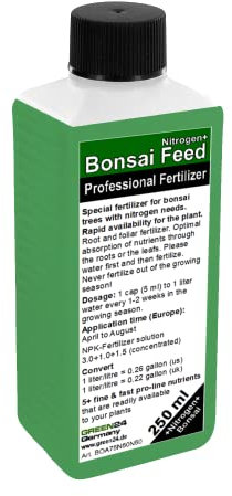 GREEN 24 Engrais pour bonsaï NPK azote + Engrais HIGHTECH pour fertiliser les bonsaïs, engrais liquide premium gamme professionnelle 250ml