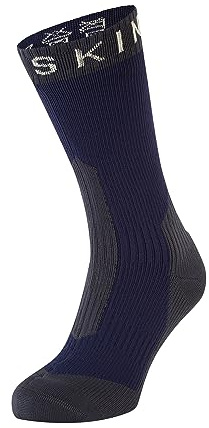 SEALSKINZ Stanfield, calzino impermeabile per il freddo intenso, media lunghezza, blu navy e grigio, S