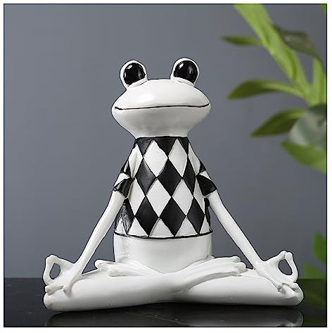 Tauzveok Yoga Frosch Deko Statue, Meditation Dekofigur, Moderne Abstrakte Figuren, Dekoration Wohnzimmer Schlafzimmer Büro Regal, Geschenke Für Frauen,Frog a
