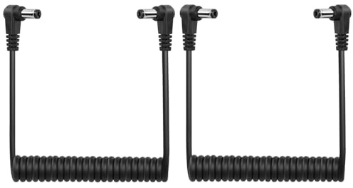 GINTOOYUN DC 5,5 x 2,1 mm, 90° hane till kontaktkabel, DC5521, rektangulär, lindad strömförsörjning, förlängningskabel för CCTV-övervakning, övervakningskamera, LED-slingor etc. (2-pack)