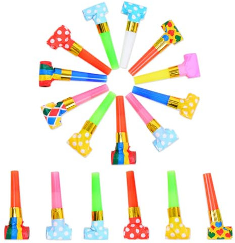 XPEX 30 Stück Bunt Tröte Kindergeburtstag,Partytröten,Tröten Für Kinderspielzeug,Tröte Kinder Für Partys,Geburtstagsfeiern,Festliche Anlässe