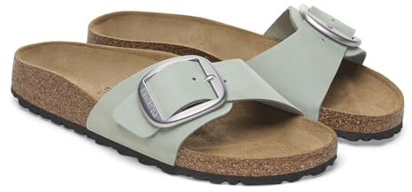 Birkenstock Madrid Big Buckle Nubuk Leather Pure Sage Normale Weite Gr. EU 38