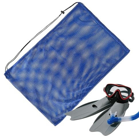 Bolsa de esnórquel – Bolsa de natación de Malla con cordón – 68 x 48 cm, Organizador de Equipo de Buceo Extra Grande para esnórquel, Viajes, Playa, Vacaciones, Entrenamiento de natación