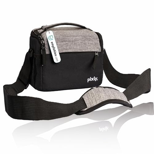 pixly® Borsa Fotografica a Tracolla per Fotografi Borsa per Fotocamera Impermeabile con Tasche Interne ed Esterne; Borsa per Macchina Fotografica, Obiettivi e Accessori