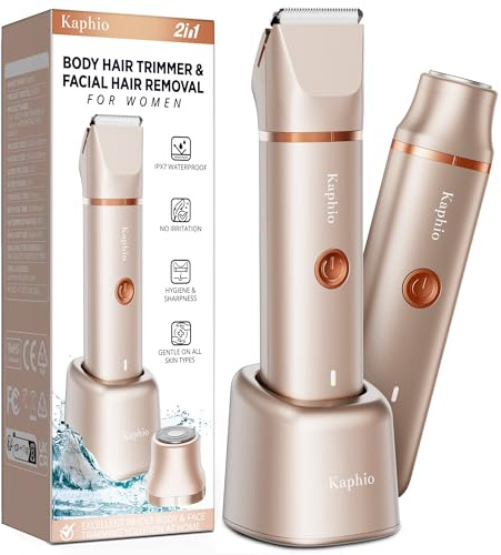 Bikini Trimmer for Women - 2 in 1 Lady Shaver for Women - IPX7 Waterproof Electric Shaver for Underarm Arms Legs