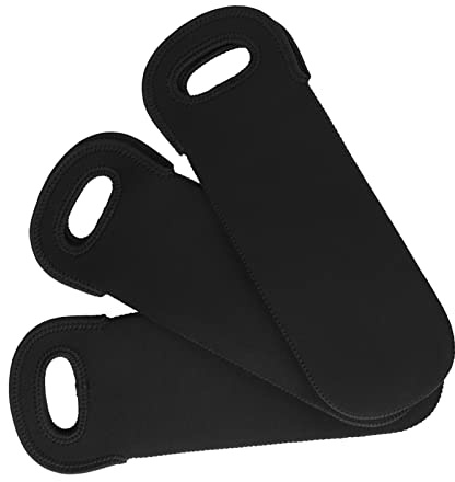 Ausla Neopren Flaskkylare, 3-pack Vinflaskfodral med Handtag, Maskintvättbar Vattentät Hållare, Formbeständighet och Kyldricksisolering för Resepicnickcamping