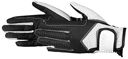 PFIFF Damen Reithandschuhe zweifarbig Handschuhe, schwarz/Weiß, XL