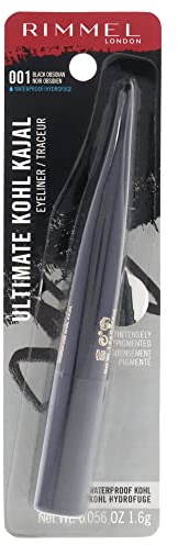Rimmel London Ultimate Kohl Kajal Waterproof Eyeliner - 001 Black Obsidian Eyeliner Women 0.04 oz