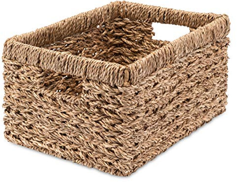Decorasian Aufbewahrungskorb Regalkorb, geflochten aus Seegras - sehr stabil - M