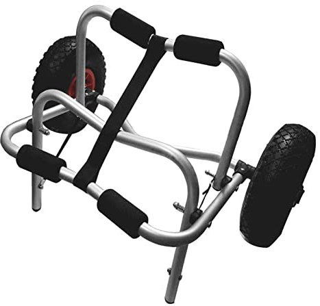 Zwbfu Kajakvagn, hopfällbar kajakvagn med lastkapacitet 80 kg, energibesparande tvåhjulig transportvagn för kajak, kanot, båt