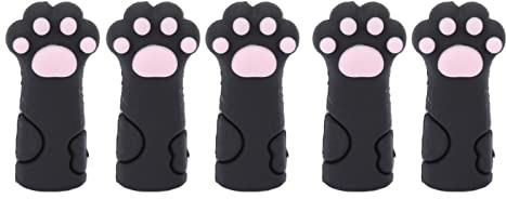 Protector de cubierta de tijeras para cutículas, cubierta de pinza de cutícula de silicona con forma de pata de gato, recortadora de cutículas, tijeras, protector de uñas, herramientas de manicura