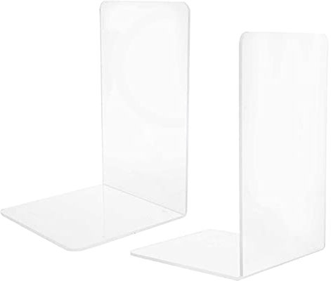 Fermalibri in Acrilico da 2 Pezzi, Organizer per File, Reggilibri in Acrilico per Scaffali, Libreria Trasparente per Libri, Libreria per Studenti, per Casa, Ufficio, Libreria, Camera da Letto Decorati