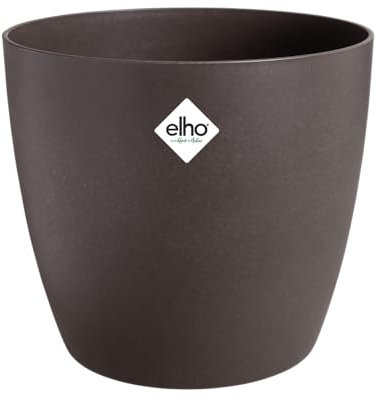 Elho The Coffee Collection Round 16cm - Pot de Fleurs d'Intérieur - Fabriqué à Partir de Marc de Café Recyclé - Ø 15.9 x H 14.6 cm - Marron/Espresso Brun