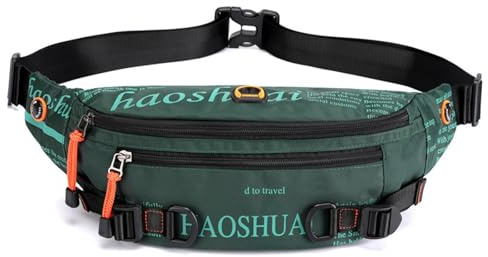 FANDARE Bröstväska för män, ultralätt, midjeväska, sling, crossbodybag, axelväska, bodybag, herrväska, messenger-väskor, axelväska, arbetsväska, resväska, handbagage, nylon, Mörkgrön, L, Retro