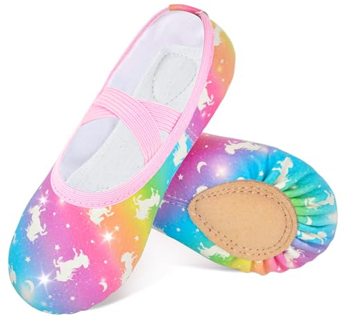Ballet Shoes for Girls Toddler Dance Practice Ballet Slippers Soft PU Leather Flats Shoes for Kid Sole Yoga Gymnastics