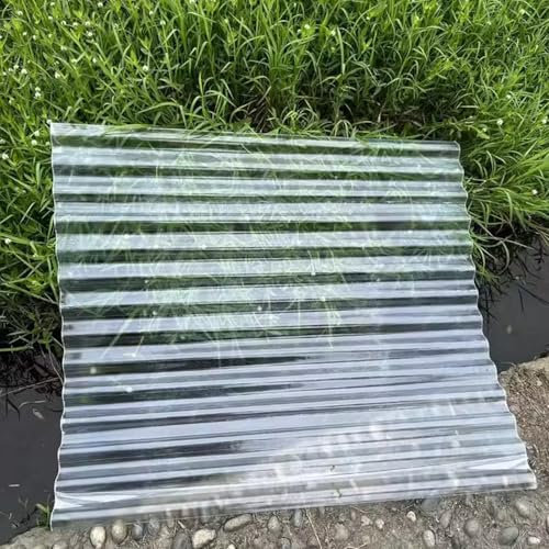 Fogli Pretagliati di Vetroresina Ondulata,Pannelli da Tetto Trasparente,Lastra Resistente ai Raggi UV Isolante,Copertura Tettoia,Pannelli Tetto per Serra di Garage,1mm (0.9x0.75m/35x29in,1 Pcs)