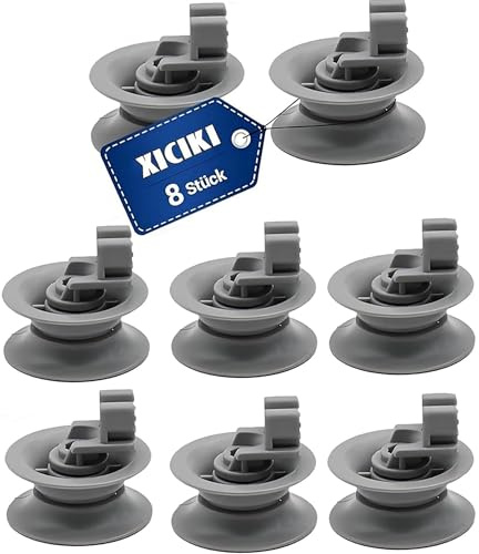 Lot de 8 roulettes pour panier de lave-vaisselle - 30 mm - Pour panier supérieur de lave-vaisselle Bosch, Siemens, Neff, Beko
