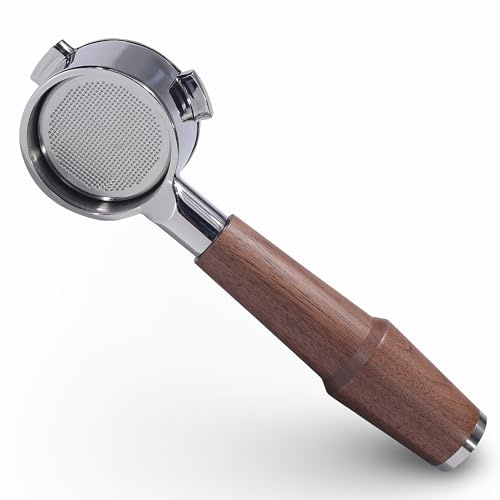 KNODOS Walnut Bottomless Portafilter 54mm for Sage Barista Express | Bambino, Pro, Touch BES875, BES500, SES880, BES810 | Includes 18–21g Filter Basket