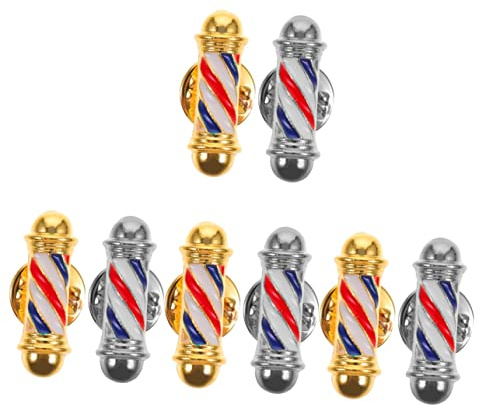 BESPORTBLE 4 Ensembles Broche Bijoux De Conception De Coiffure Émail Petit Pins Du Chapeau Pour Les Hommes Barber Épinglette De Coiffeur Alliage De Placage 2 Pièces * 4