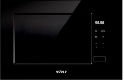 EDESA Einbau-Mikrowelle EMW-2021-IG BK, rahmenlos, große Kapazität, 20 Liter, Grillleistung 800 W, Auftaufunktion, 5 Funktionen, Schnellstarttaste, Installation, hohe Oberfläche, Schwarz