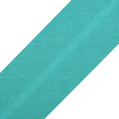cyclingcolors 1 x Bias Binding Tape Made of 100% Cotton, Width 20 mm, Length 25 m, Edging Tape, Cotton Tape, Bias Binding Ideal for DIY, Turquoise Green