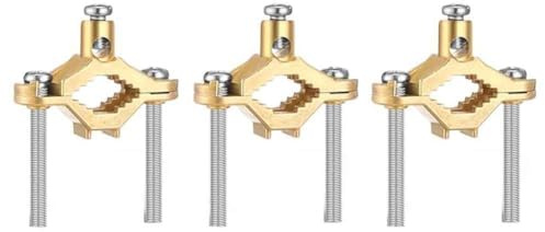 Set di 3 morsetti a terra in lega di rame, per un fissaggio elettrico sicuro su tubi dell'acqua e acciaio, include viti per connessione stabile e sicurezza elettrica (3 pezzi)
