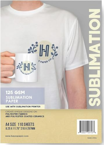 Hayes Paper Co. Carta per sublimazione 1125 g/m², formato A4, 110 fogli