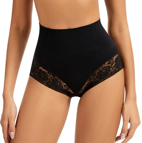 WOWENY Shapewear Tummy Control Knickers for Women Lace No Vpl Underwear Seamless Slimming Belly Panties High Waist Body Shaper