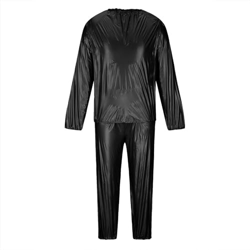 Générique Ensemble Homme - Équipement d'entraînement de Sudation de Sauna pour l'entraînement Physique Vêtements de Performance de brûlure améliorés (Black S)