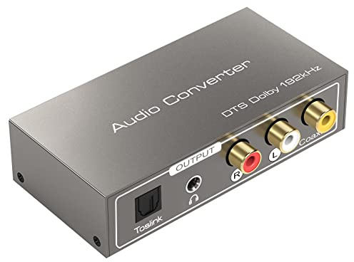 Rastapulz 192 Khz audio omvandlare Toslink optisk koaxial – kompatibel ARC till koaxial Toslink L/R 3,5 mm jack adapter