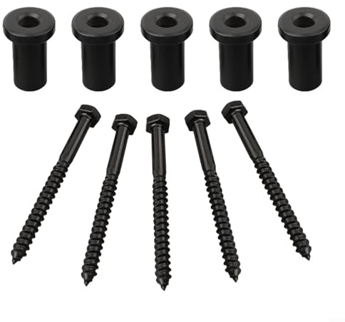 Lot de 5 entretoises de porte coulissante avec vis de retard et ancrages muraux pour rails plats, quincaillerie en acier au carbone pour portes de garage et de sous-sol