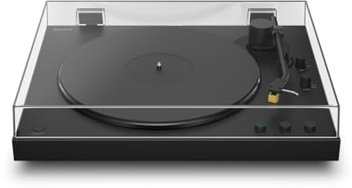 Sony PS-LX5BT Tocadiscos Inalámbrico Bluetooth Premium con reproducción automática, transmisión por Correa, cápsula, preamplificador Phono Integrado, 2 velocidades, Negro
